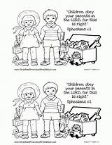 Coloring Obey Parents Children Bible God Clipart Church Pages Gives Food Preschool Verse Obedience Kids Activity Printable Color Library Ephesians sketch template
