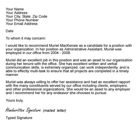 reference letter providing information    writing