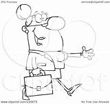 Businesswoman Holding Outline Walking Coloring Illustration Her Arm Royalty Clipart Rf Toon Hit sketch template