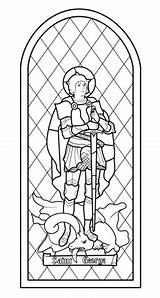 Stained Vitrail George Georges Medieval Colorear Vidriera sketch template