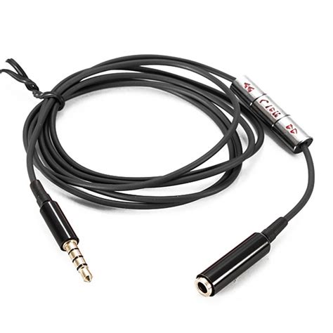 mm jack plug audio headphone adapter male  female extension cable  controller mic