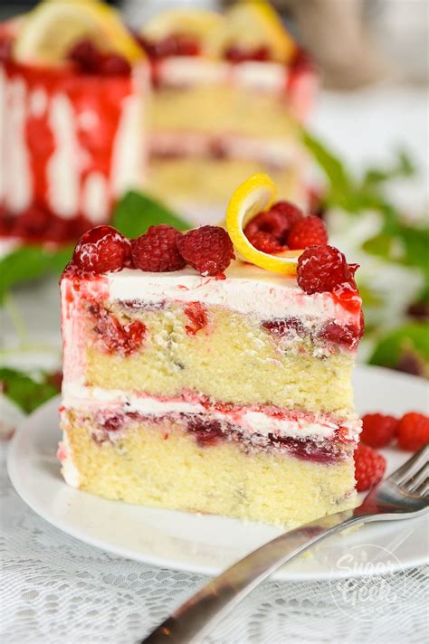 lemon raspberry cake  raspberry filling sugar geek show