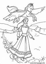 Magic Coloring Barbie Pegasus Pages Printable sketch template