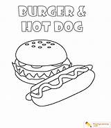 Burger Coloring Playinglearning sketch template