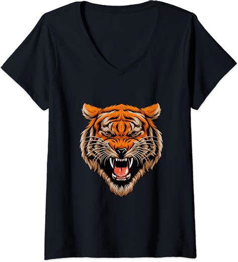 womens cool wild tiger tee shirts tiger fashion graphic design  neck