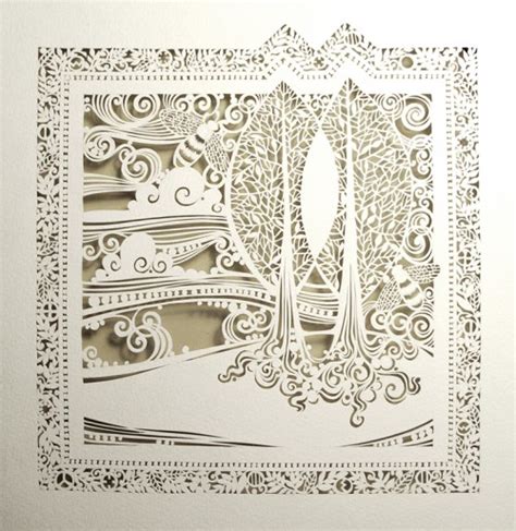intricate cut paper designs  sara burgess