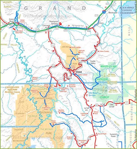 moab area road map ontheworldmapcom