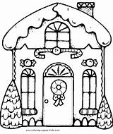Coloring Christmas Pages House Gingerbread Kids Color Printable Clipart Print Holiday Sheets Printables Colouring Clip Children Seasonal Houses Season Pain sketch template