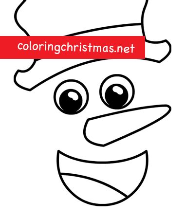 winter snowman face template coloring christmas