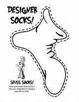 Seuss Dr Pages Suess Sock Dot sketch template