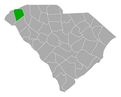 Map Of Pickens In South Carolina Stock Vector Illustration Of Grey