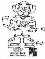 Coloring Pages Olympic Olympics Hockey Nhl Mascots Winter Printable Ice Color Bear Mascot Sheets Kids Getcolorings Getdrawings Nordy Template Popular sketch template