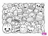 Monster Doodle Cute Coloring Pages Doodles Ausmalbilder Zum Drawing Coole Mit Cool Kawaii Ausmalen Halloween Etsy Ausdrucken Und Sold Drei sketch template