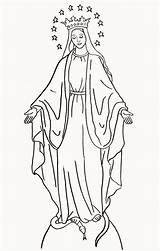 Immacolata Concezione Medal Miraculous sketch template