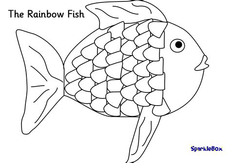 rainbow fish outline   rainbow fish outline png