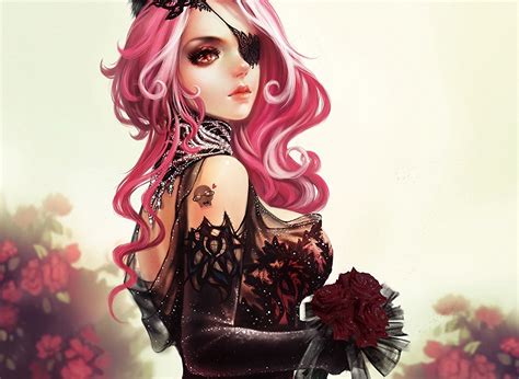 fondos de pantalla gótico fantasy contacto visual rosa color pelo fantasía chicas descargar imagenes