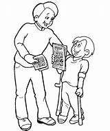 Coloring Pages Disabilities People Kids Children Needs Special Popular Canes Advertisement Book sketch template