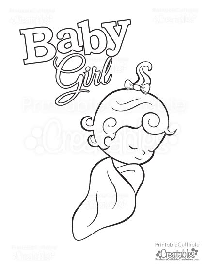baby girl  printable coloring page