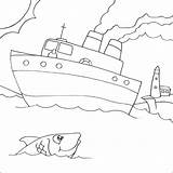 Mewarnai Kapal Laut Lukisan Barco Selam Colorear Barcos Transporte Pemandangan Melukis Transportasi Desenhar Paud sketch template