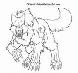 Anime Firewolf Wolf Lineart Deviantart Furious Group sketch template