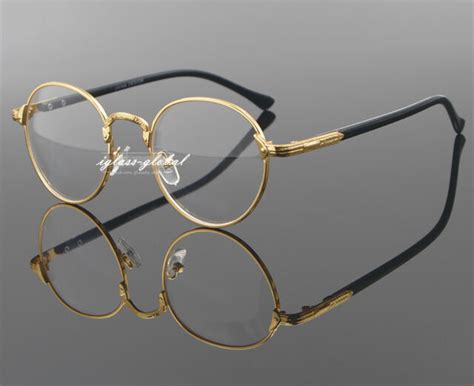 Retro Oval Gold Man Women Full Eyeglasses Frames Plain Glasses Clear