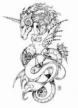 Mermaid Tattoo Coloring Pages Unicorn Drawing Tattoos Percy Sketch Drawings Body Cute Zebra Baby Octopus Steampunk Snake Seahorse Horse Streaching sketch template