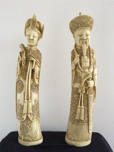 pair  ivory statues china   catawiki