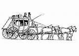 Coloring Horses Carriage sketch template