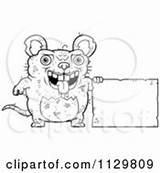 Ugly Outlined Rat Coloring Clipart Cartoon Vector Sign Confused Cory Thoman sketch template