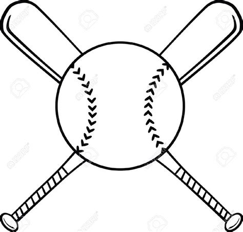 baseball bat  ball coloring page