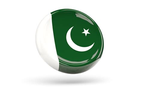 Shiny Round Icon Illustration Of Flag Of Pakistan