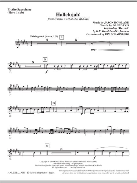 Hallelujah From Messiah Rocks Alto Sax Sub Horn Sheet Music