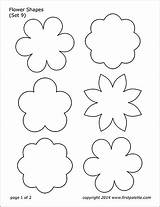 Printable Flower Flowers Shapes Template Coloring Pages Templates Firstpalette Felt Strawberry Shape Paper Butterfly Patterns Variety Make Choose Board sketch template