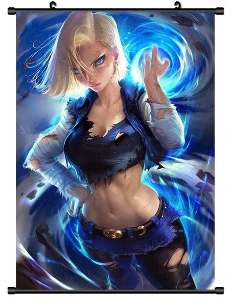 Hot Anime Dragon Ball Z Android 18 Home Decor Poster Wall Scroll 8 X12