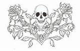 Tattoo Goth Colouring Ausmalen Cranios Erwachsene sketch template