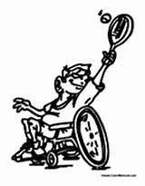 Tennis Wheelchair Coloring Pages Athletes Disabilities Plays Kid Sports Player Colormegood sketch template