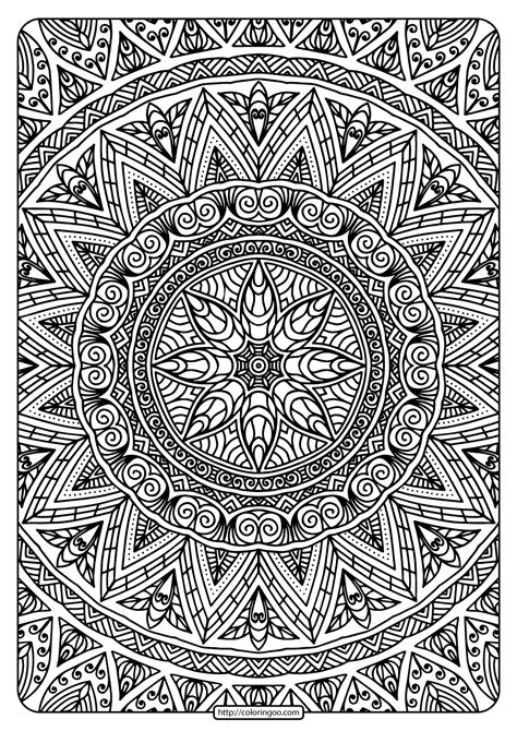 printable mandala adult coloring book