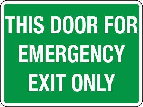 door  emergency exit  sign