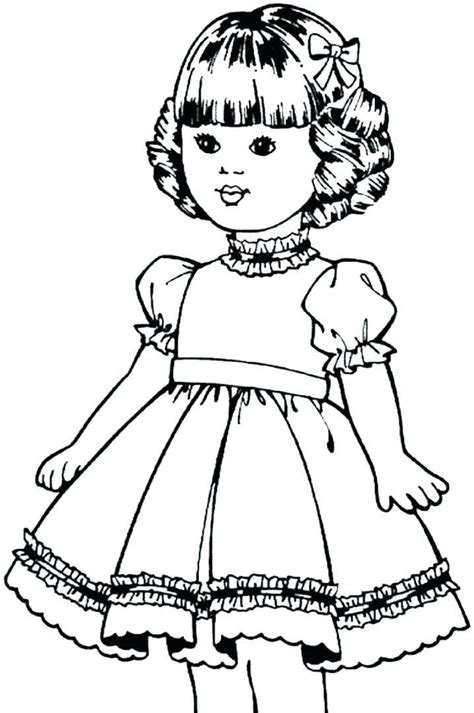 cute girl doll coloring page