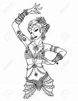 Belly Dancer Drawing Getdrawings Tribal sketch template