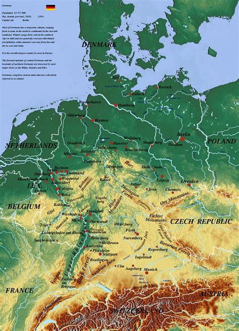 germany physical map physicalmaporg