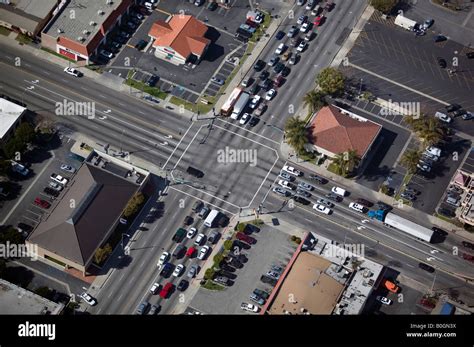 aerial    intersection los angeles california stock photo  alamy
