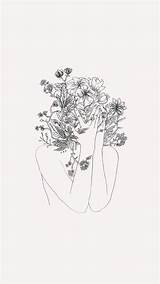 Aesthetic Drawing Line Flower Minimalist Drawings Girl sketch template