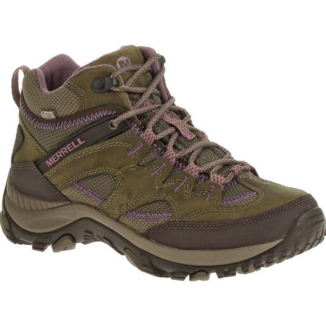 womens merrell salida hiking boots waterproof mid brindle  hiking boots shoes