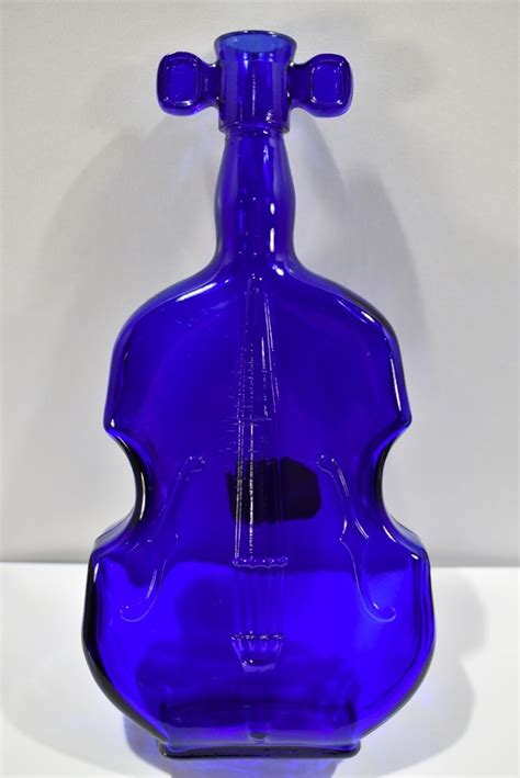 Antique Violin Glass Bottle Cobalt Blue 7 5 6 Mark Air