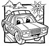 Coloring Police Truck Pages Car Cartoon Popular sketch template