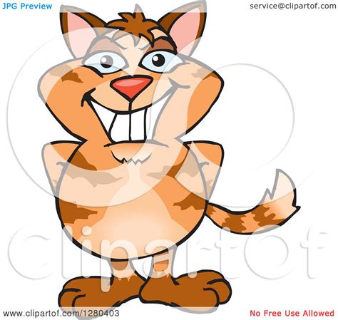 clipart   happy tabby cat standing royalty  vector