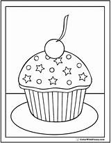 Cupcake Coloring Pages Cherry Sheet Kids Stars Pdf Printable Comments Colorwithfuzzy sketch template