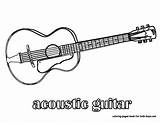 Coloring Guitar Pages Acoustic Guitars Handsome Printables Library Popular Clipart sketch template