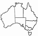 Australia Map Continent Outline Blank Coloring sketch template